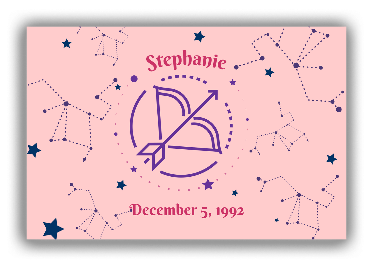 Personalized Zodiac Sign Canvas Wrap & Photo Print - Constellation - Sagittarius - Front View