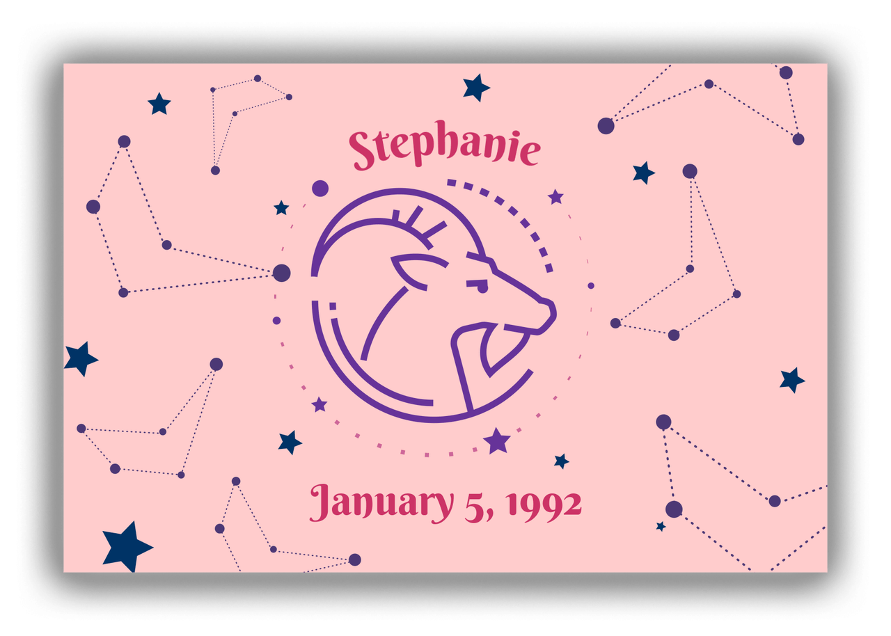 Personalized Zodiac Sign Canvas Wrap & Photo Print - Constellation - Capricorn - Front View