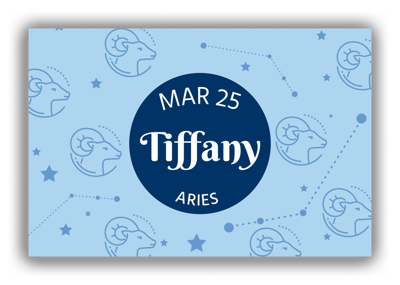 Personalized Zodiac Sign Canvas Wrap & Photo Print - Constellation Circle - Aries - Front View