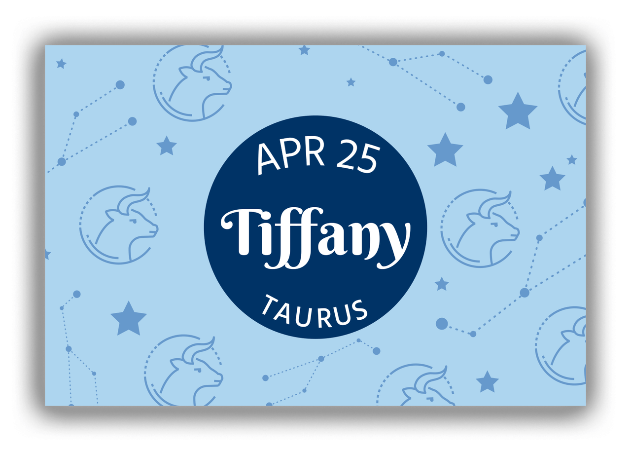 Personalized Zodiac Sign Canvas Wrap & Photo Print - Constellation Circle - Taurus - Front View