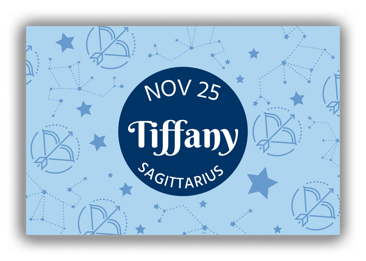 Personalized Zodiac Sign Canvas Wrap & Photo Print - Constellation Circle - Sagittarius - Front View