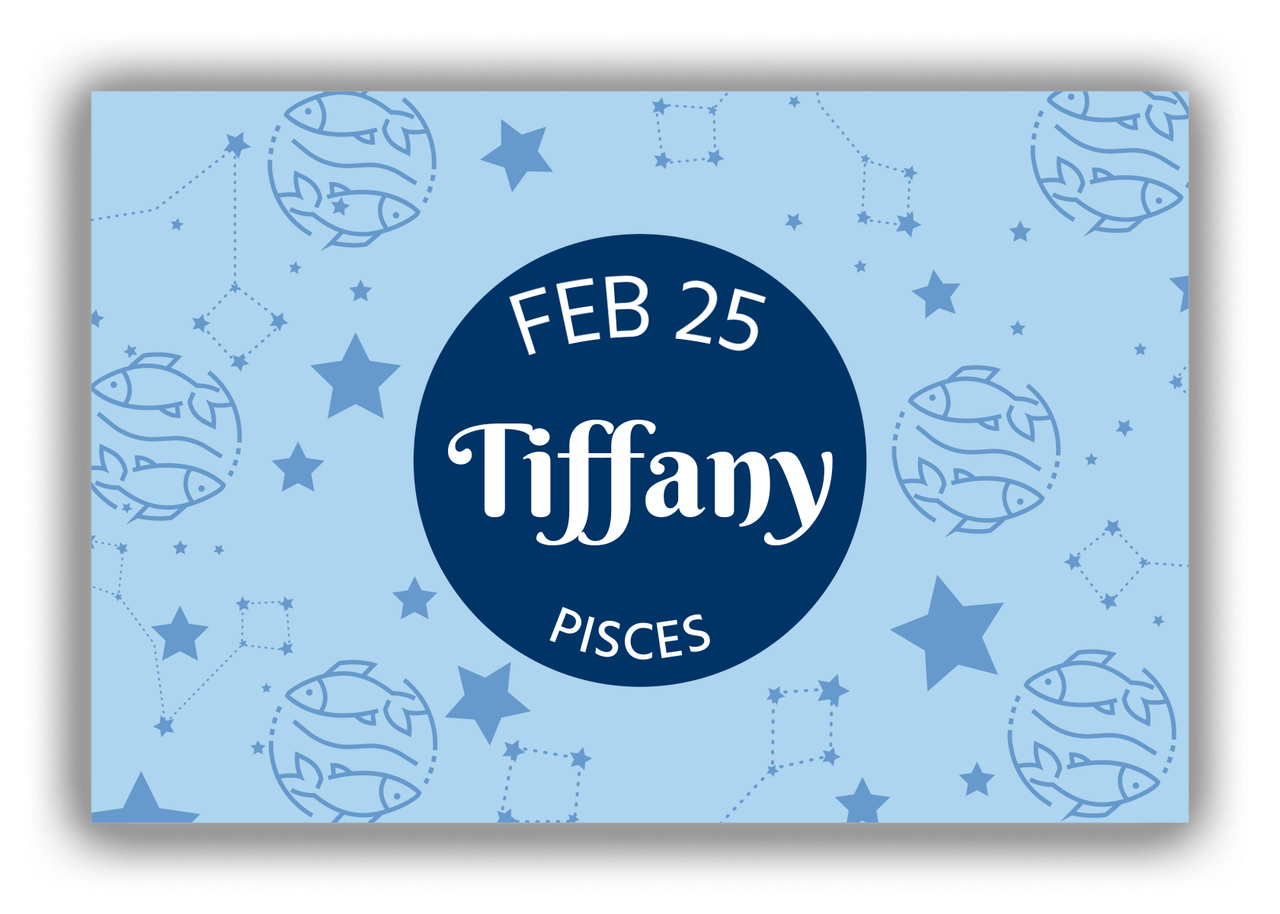 Personalized Zodiac Sign Canvas Wrap & Photo Print - Constellation Circle - Pisces - Front View