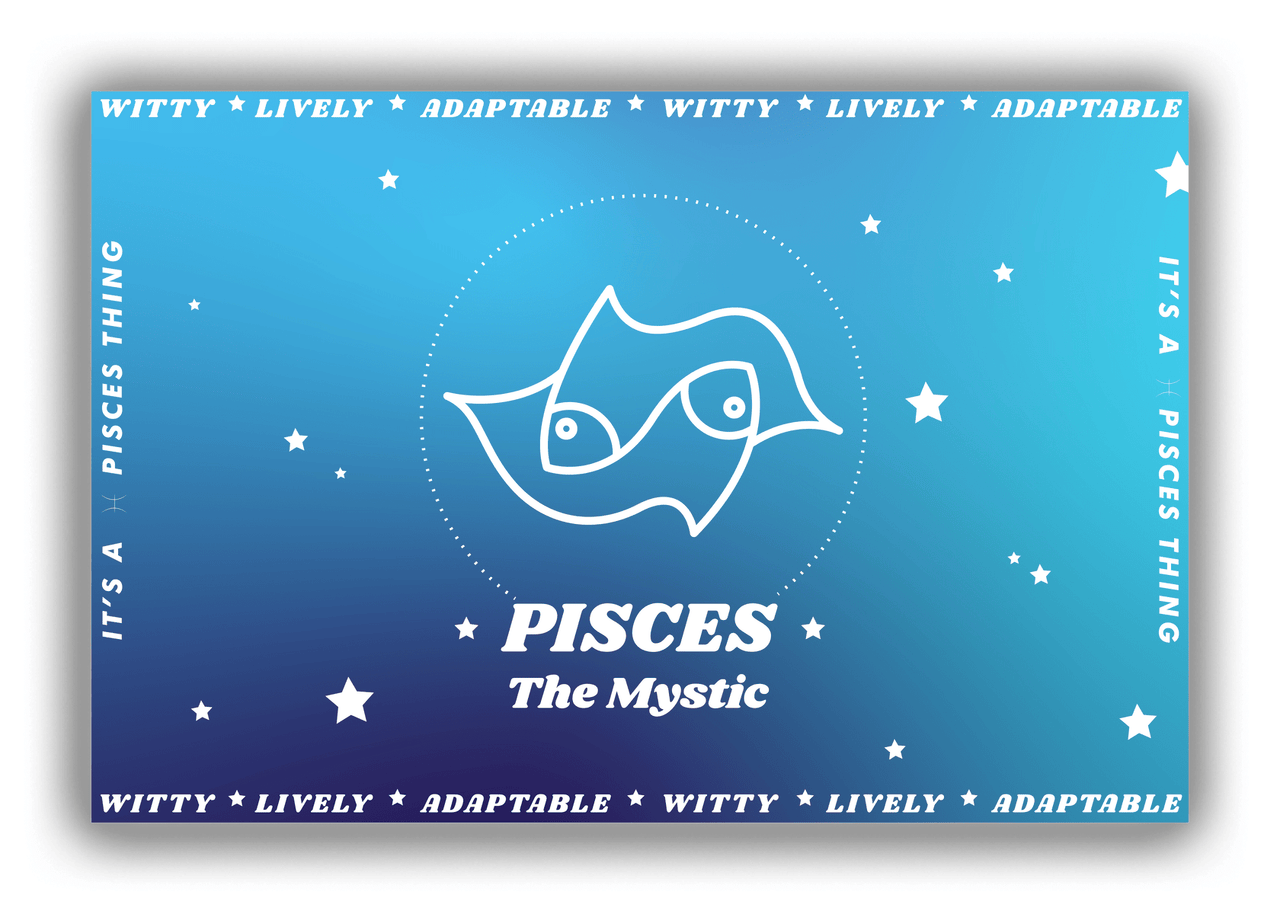 Zodiac Sign Canvas Wrap & Photo Print - Traits of a Pisces - Front View