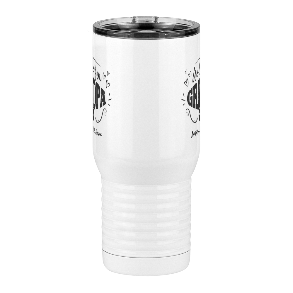 Personalized We Love You Grandpa Travel Coffee Mug Tumbler with Handle (20 oz) - Front View