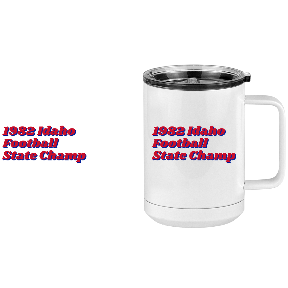 1982 Idaho Football State Champ Coffee Mug Tumbler with Handle (15 oz) - Design View