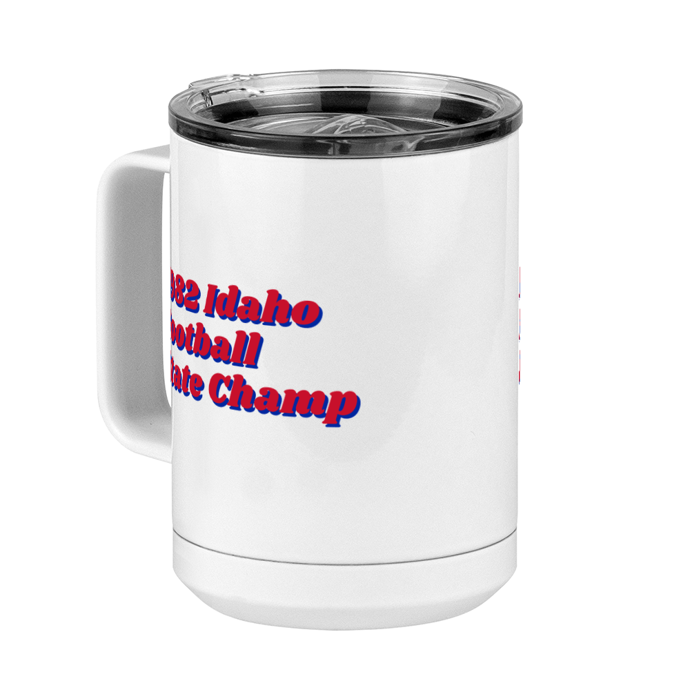 1982 Idaho Football State Champ Coffee Mug Tumbler with Handle (15 oz) - Front Left View