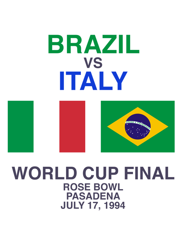 1994 Brazil vs Italy T-Shirt - White - Decorate View