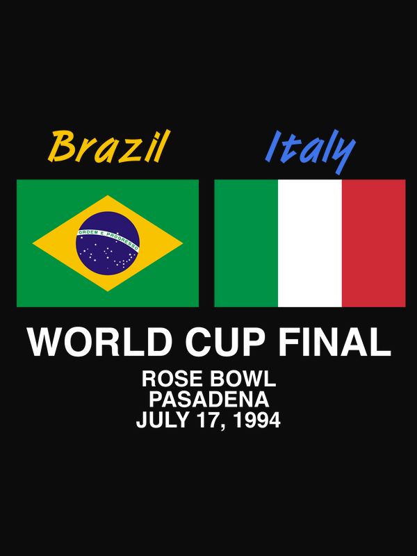 1994 Brazil vs Italy T-Shirt - Black - Decorate View