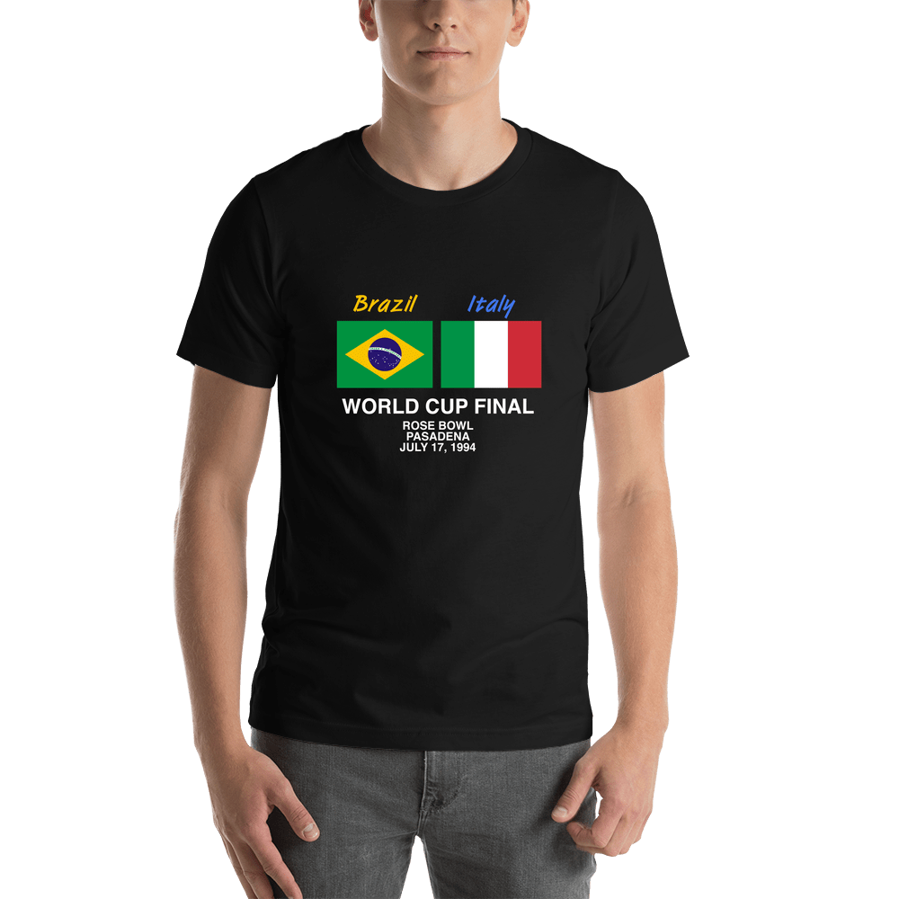1994 Brazil vs Italy T-Shirt - Black - Shirt View