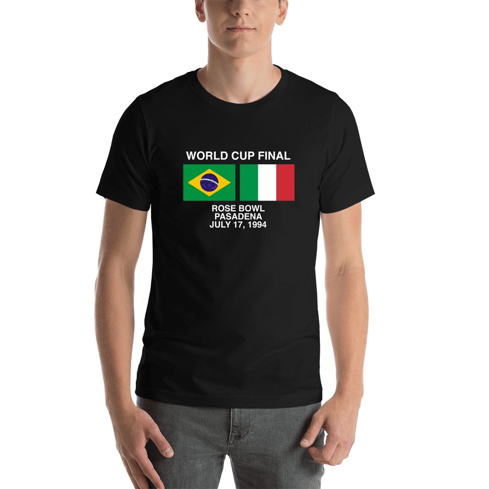 1994 Brazil vs Italy T-Shirt - Black - Shirt View