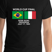 Thumbnail for 1994 Brazil vs Italy T-Shirt - Black - Shirt Close-Up View