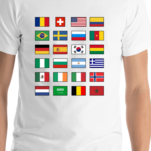 1994 World Cup Flags T-Shirt - White - Shirt Close-Up View