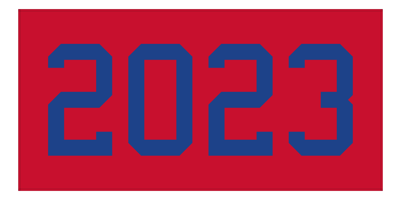 2023 Beach Towel - Red & Blue - Front View