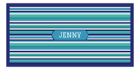 Thumbnail for Personalized 5 Color Stripes 2 Repeat Beach Towel - Horizontal - Oblong Frame - Front View