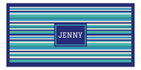 Thumbnail for Personalized 5 Color Stripes 2 Repeat Beach Towel - Horizontal - Rectangle Frame - Front View