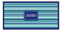 Thumbnail for Personalized 5 Color Stripes 3 Repeat Beach Towel - Horizontal - Rectangle Frame - Front View
