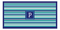 Thumbnail for Personalized 5 Color Stripes 3 Repeat Beach Towel - Horizontal - Square Frame - Front View