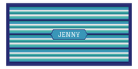 Thumbnail for Personalized 5 Color Stripes 4 Repeat Beach Towel - Horizontal - Oblong Frame - Front View