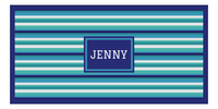 Thumbnail for Personalized 5 Color Stripes 4 Repeat Beach Towel - Horizontal - Rectangle Frame - Front View