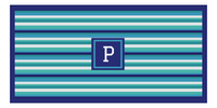 Thumbnail for Personalized 5 Color Stripes 4 Repeat Beach Towel - Horizontal - Square Frame - Front View