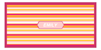 Thumbnail for Personalized 5 Color Stripes 4 Repeat Beach Towel - Horizontal - Pink and Orange - Oblong Frame - Front View