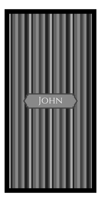 Thumbnail for Personalized 5 Color Stripes 4 Repeat Beach Towel - Vertical - Shades of Grey - Oblong Frame - Front View