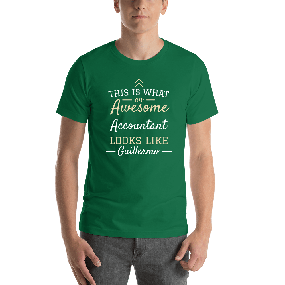 Personalized Accountant T-Shirt - Green - Shirt View