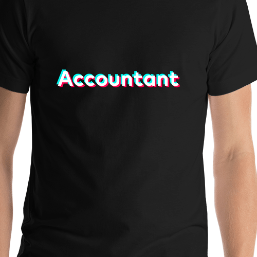 Accountant T-Shirt - Black - TikTok Trends - Shirt Close-Up View