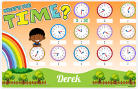 Thumbnail for Personalized Activity Placemat - Telling Time II - Black Boy -  View