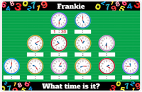 Thumbnail for Personalized Activity Placemat - Telling Time V - Read the Clock -  View