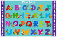 Thumbnail for Personalized Activity Placemat - Learning Alphabet II - Teal Background -  View