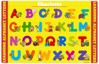 Thumbnail for Personalized Activity Placemat - Learning Alphabet II - Yellow Background -  View