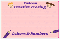 Thumbnail for Personalized Activity Placemat - Tracing Alphabet I - Pink Background -  View