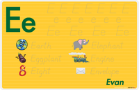 Thumbnail for Personalized Activity Placemat - Tracing Letter E - Yellow Background -  View