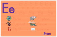 Thumbnail for Personalized Activity Placemat - Tracing Letter E - Orange Background -  View