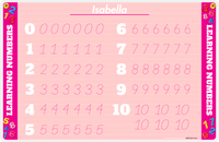 Thumbnail for Personalized Activity Placemat - Learning Numbers III - Pink Background -  View