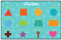 Thumbnail for Personalized Activity Placemat - Learning Shapes IV - Teal Background -  View