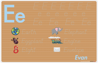 Thumbnail for Personalized Activity Placemat - Tracing Letter E - Light Brown Background -  View