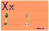 Thumbnail for Personalized Activity Placemat - Tracing Letter X - Orange Background -  View