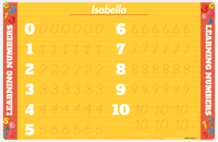 Thumbnail for Personalized Activity Placemat - Learning Numbers III - Yellow Background -  View