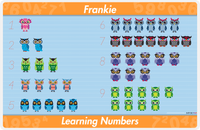 Thumbnail for Personalized Activity Placemat - Learning Numbers IV - Counting Owls - Blue Background -  View
