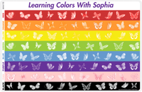 Thumbnail for Personalized Activity Placemat - Learning Colors V - Butterflies -  View