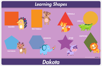Thumbnail for Personalized Activity Placemat - Learning Shapes II - Purple Background -  View