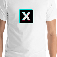 Thumbnail for Aesthetic T-Shirt - Customizable Text - White - Shirt Close-Up View