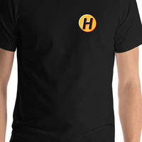 Thumbnail for Aesthetic T-Shirt - Customizable Text - Black - Shirt Close-Up View