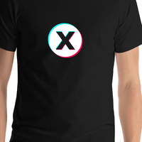Thumbnail for Aesthetic T-Shirt - Customizable Text - Black - Shirt Close-Up View