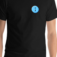 Thumbnail for Aesthetic Semicolon T-Shirt - Customizable Text - Black - Shirt Close-Up View