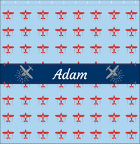 Thumbnail for Personalized Airplane Shower Curtain I - Blue Background - Airplane I - Decorate View