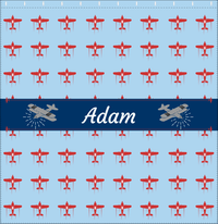 Thumbnail for Personalized Airplane Shower Curtain I - Blue Background - Airplane II - Decorate View