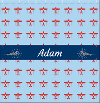 Thumbnail for Personalized Airplane Shower Curtain I - Blue Background - Airplane III - Decorate View